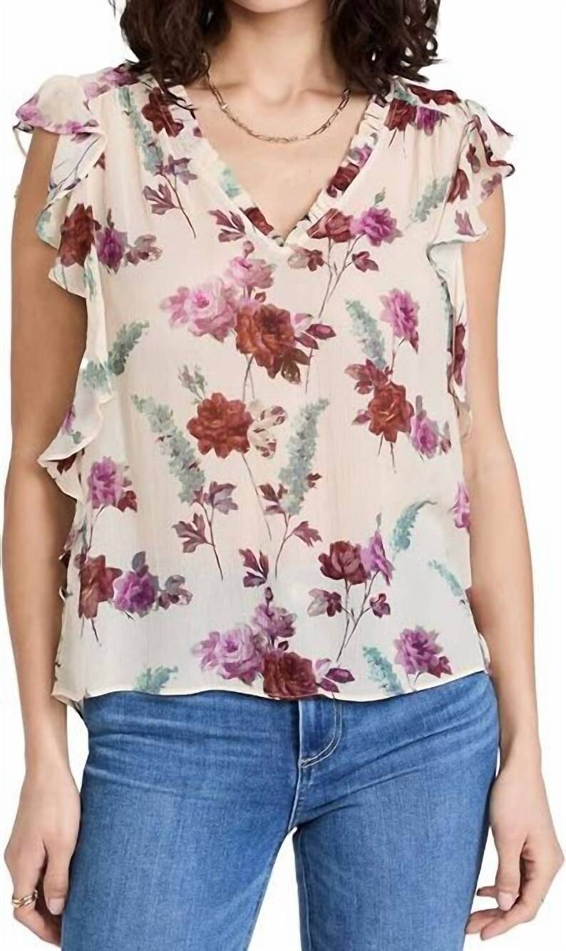 NEW PAIGE genie top in nude cream multi